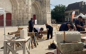 Démonstration de métiers liés à la restauration du patrimoine