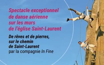Spectacle exceptionnel de danse aérienne sur les murs de l'église Saint-Laurent